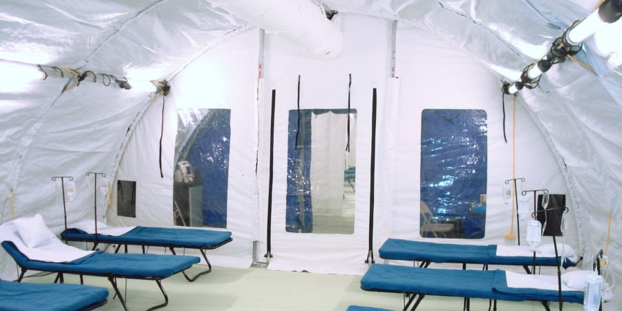 Interior of an Ebola Isolation Unit