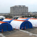 row-of-blu-med-emergency-response-shelters