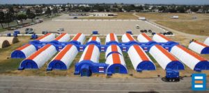 A 300-bed BLU-MED Mobile Field Hospital deployed in a California EMSA drill.