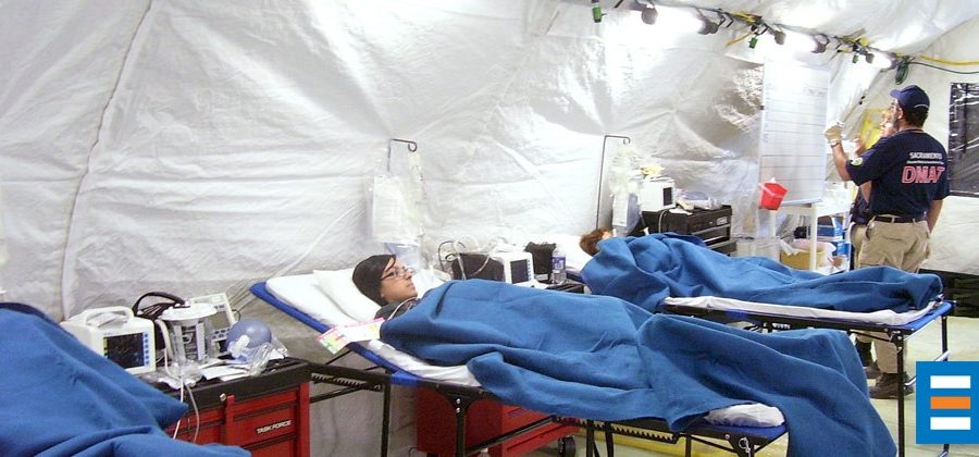 Patients rest in the ICU unit of the Blu-med hospital expansion