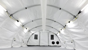 Interior of a BLU-MED XP Response Package medical shelter