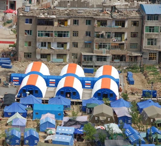 emergency tents and temporary housing in earthquake
