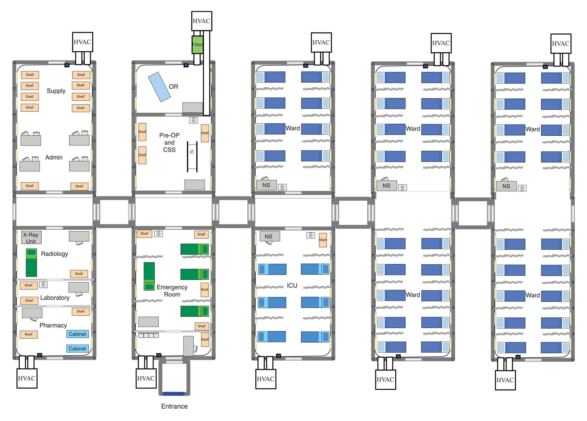 Sample 50-Bed Mobile Field Hospital Layout