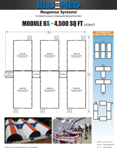 Blu Med's Shelter Module 6S Medical Facility illustration