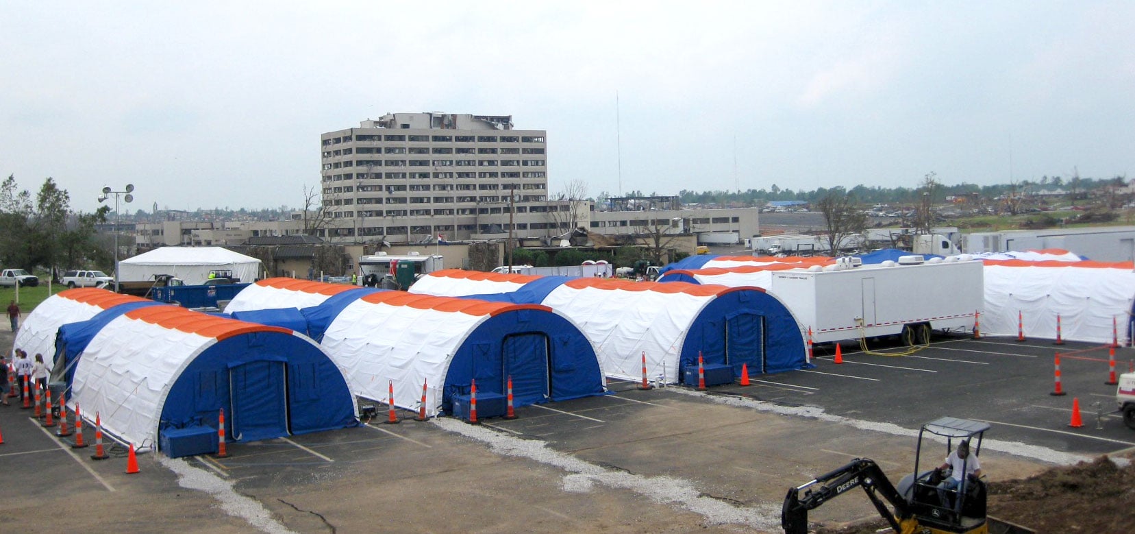 A BLU-MED Mobile Field Hospital deployed to Joplin, Missouri after a deadly tornado destroyed one of the city's major hospitals.