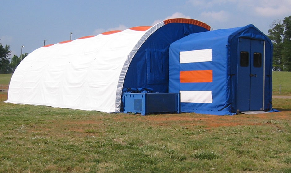 Exterior of Deployed Morgue Medical Shelter