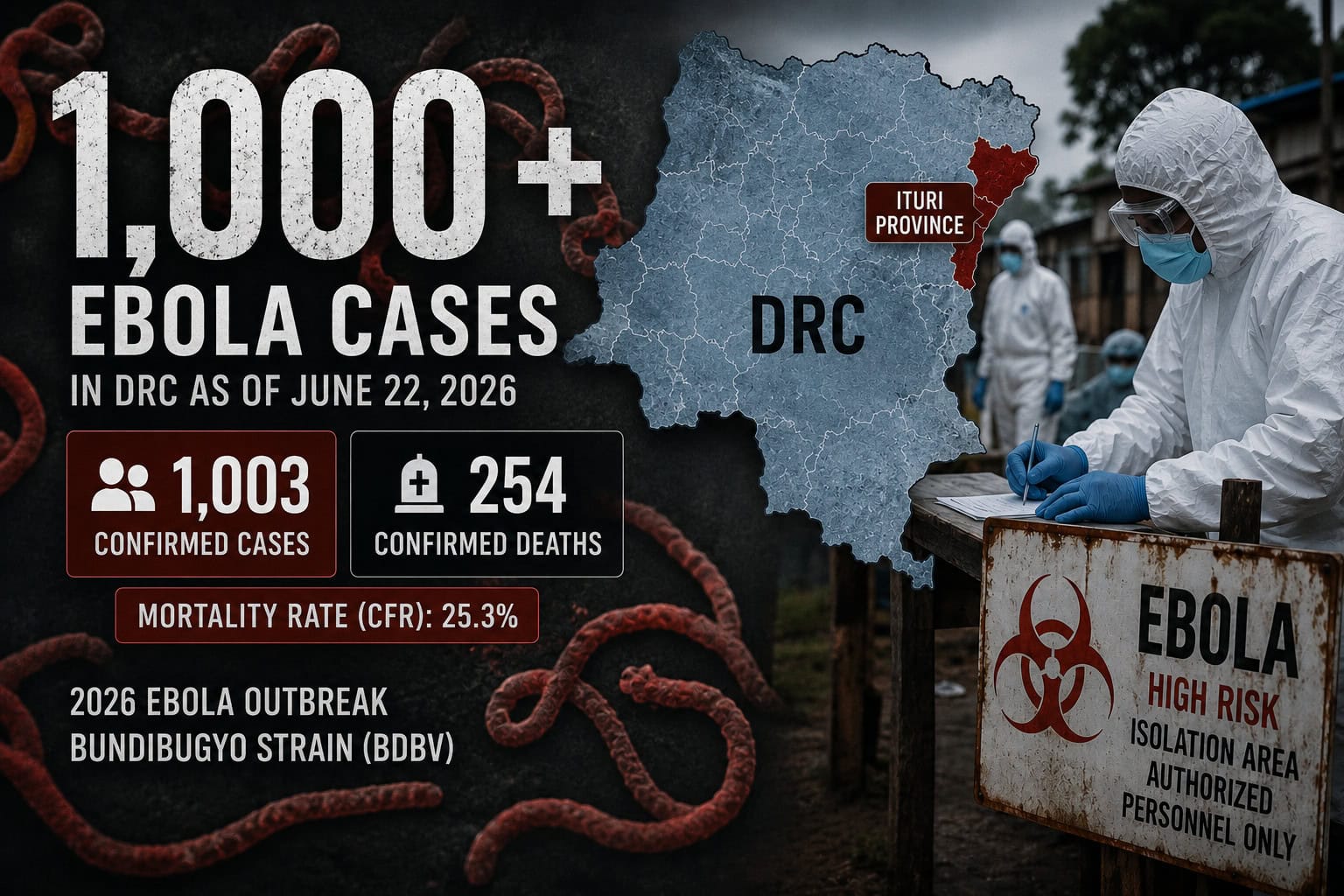 2026 Ebola Outbreak Update: Cases Top 1,000 in DRC as Congo Crisis Surpasses Past Bundibugyo Outbreaks